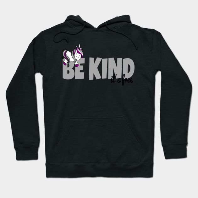 Be Kind, It's Free - Asexual Unicorn Hoodie by Teamtsunami6